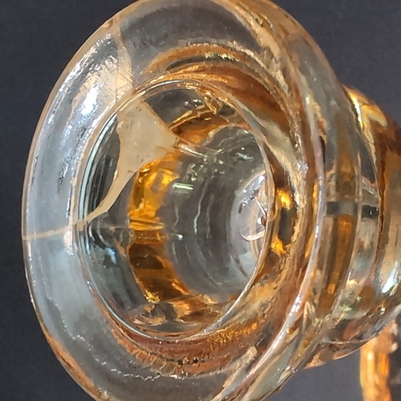 VTG,1950s Pair of Janette Glass Flora-Gold Candle Holders. - Picture 7 of 11